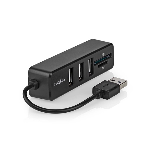 [CCGB60250BK01] Nedis CCGB60250BK01 USB-Hub 5-Poorts poorts 3x USB A SD & MicroSD USB 2.0 Zwart