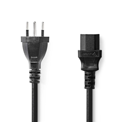 [CEGL11200BK20] Nedis CEGL11200BK20 Power Cable Type 12 - IEC-320-C13 Nickel Plated 2m Black