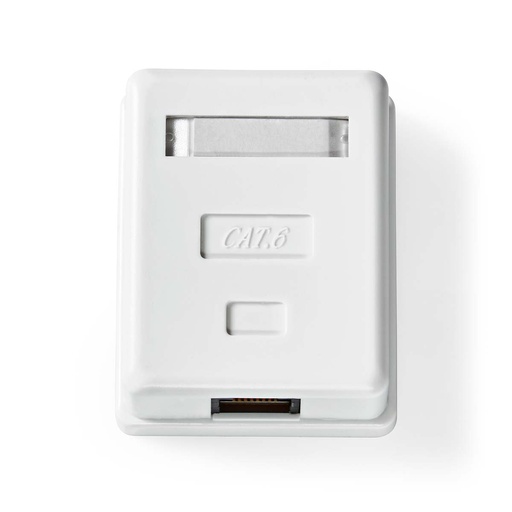[CCGB89100WT] Nedis CCGB89100WT Network Wall Box Surface Mount 1 Port UTP CAT6 Gold Plated White