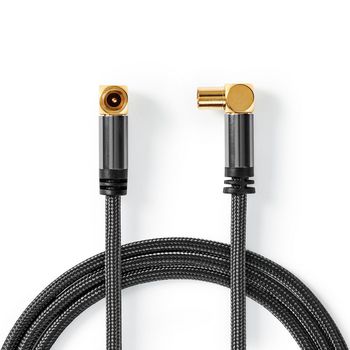 [CSTB40015WT50] Nedis CSTB40015WT50 Coaxkabel Verguld 75 Ohm Viervoudig Afgeschermd 5m Zwart