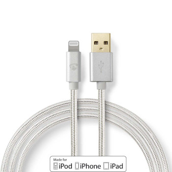 [CCTB39300AL30] Nedis CCTB39300AL30 USB 2.0 Kabel Lightning - USB-A 480 Mbps Verguld 3m Aluminium