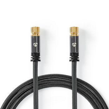 [CSTB41000GY50] Nedis CSTB41000GY50 Coax-kabel F Verguld 75 Ohm Viervoudig Afgeschermd 5m Zwart