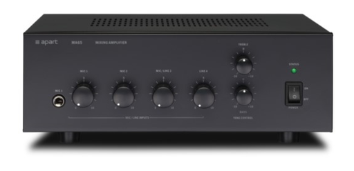 [912.1640.900] Biamp Compact Mixer Amplifier 4In/1Out 70/100V 8Ω 65W - MA65