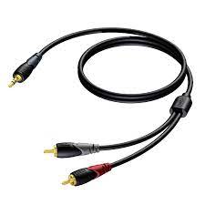 [CLA711/1.5] Câble audio stéréo Procab CLA711/1.5 Jack 3,5 mm - 2 x RCA/Cinch 1.5 m Noir