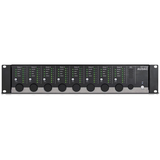 [MTX88] audac mtx88 multi-zone matrix - 8 zone out - 2 mic + 4 line in