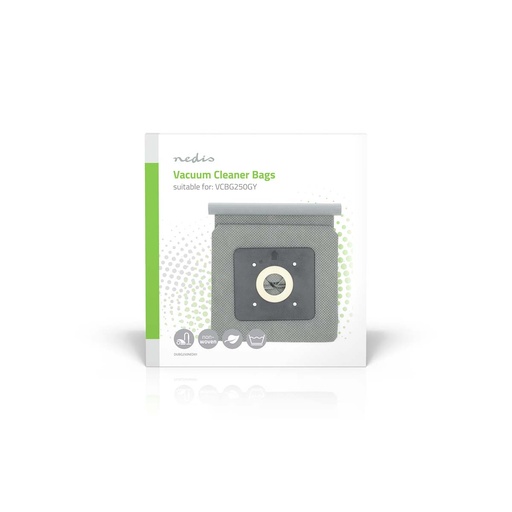 [DUBG250NED01] Nedis DUBG250NED01 Vacuum Cleaner Bag Fabric Nedis VCBG250GY 1 Piece White