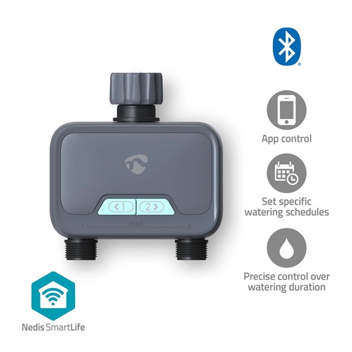[BTWV20GY] Thermostat d'eau Nedis BTWV20GY SmartLife Bluetooth IP54 8 bars Gris