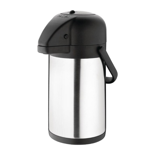 [DL163] Thermos à pompe Olympia DL163 1,9 l en acier inoxydable gris