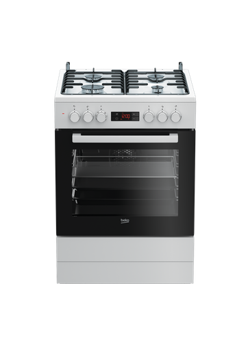[7785886202] Beko FSM62320DWS Gasfornuis A-klasse 60cm Wit