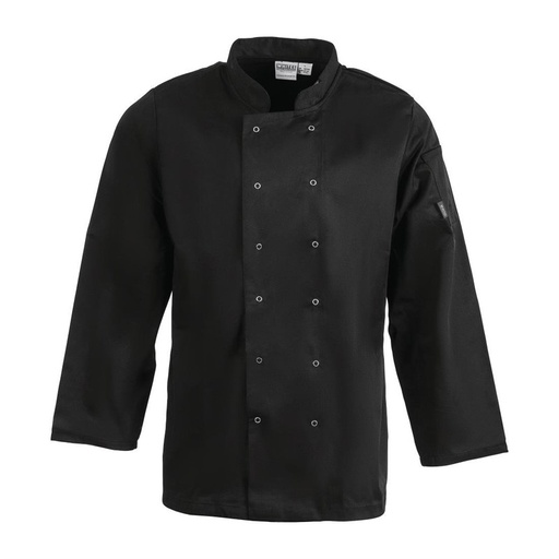 [A438-M] Whites Vegas Unisex Chef Jacket Long Sleeves M Black - A438-M