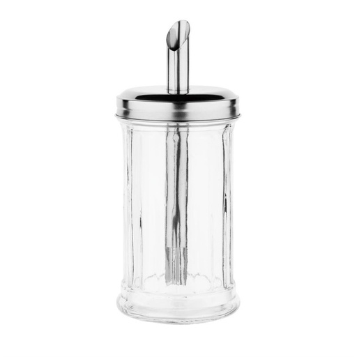 [CN679] Sucrier Olympia CN679 bec verseur 19 mm 17,5(h)x7,5(Ø)cm Verre/Acier inoxydable Transparent