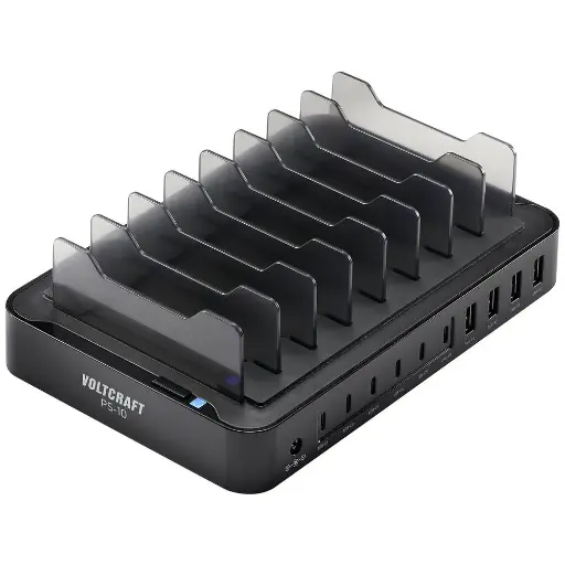 [VC-14513990] Voltcraft VC-14513990 Desktop charger 120 W 3A 6x USB-C 4x USB-A Black