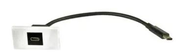[122.537UK] AV:Link 122.537UK USB-C-stopcontact wandplaatmodule 50x25mm wit