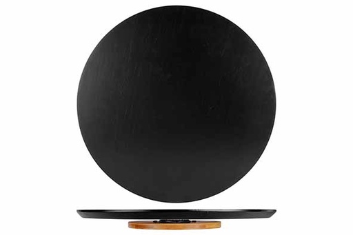 [5857012] Cosy & Trendy 5857012 Black&Wood Lazy Susan 39.5 x 3.5 cm Bamboe Zwart