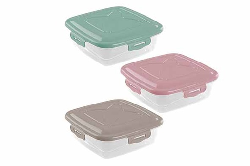 [8429429175908] Boîtes de rangement Hega Hogar H17590 Londres 13,8 x 13,8 x 5 cm 500 ml 3 pièces