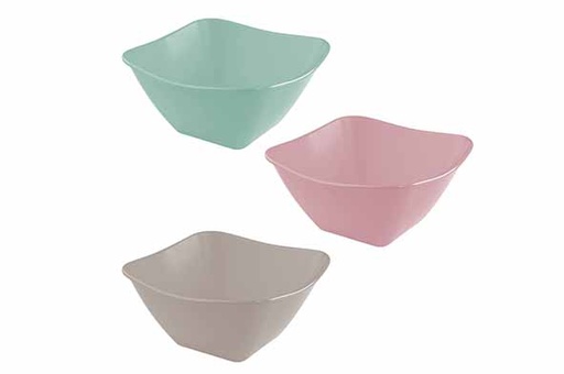 [H16874] Hega Hogar H16874 Ensemble de saladiers 13,5 x 13,5 x 6 cm Plastique 3 pièces Multicolore