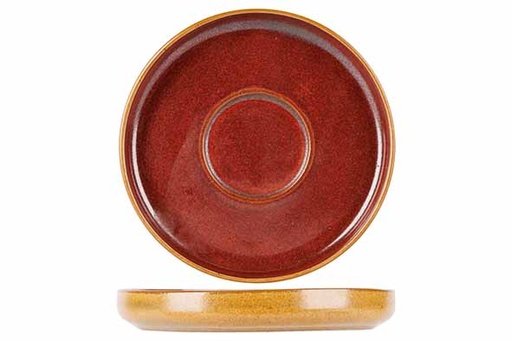 [5698023] Cosy & Trendy 5698023 Ondertas Elements 11(Ø)x1.6cm Porselein Rood