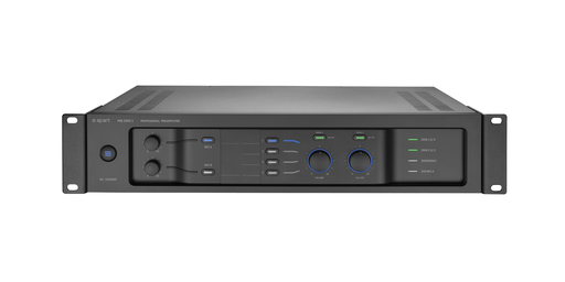 [912.0649.900] apart prezone1 stereo pre-amplifier/mixer with 2 mono / stereo volume zones, 4 line inputs, 2 mic/line inputs with 48v phantom power adn1 emergency input, 2 u 19" rack mount, black