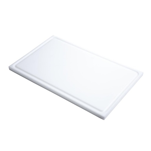 [GN320] Planche à découper Gastro M GN320 avec rainure pour jus GN1/2 HDPE blanche