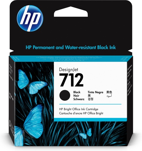 [3ED71A] HP 3ED71A DesignJet Ink Cartridge 712 80ml Black