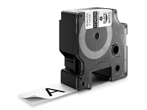 [1734524] Dymo RHINO flexibele nylontape zwart op wit 25mm - 18488 