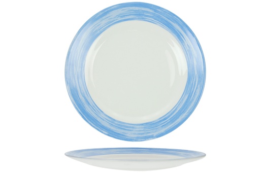 [C3773] Assiette à pinceaux Arcoroc C3773 25,4 (Ø) x 2,5 cm Blanc opale/Bleu