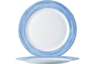 [49150] Arcoroc 49150 Dessert Plate Brush 19(Ø)x2cm Opal White/Blue