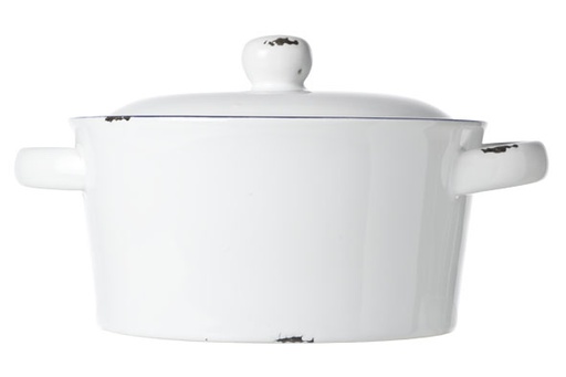 [4672023] Cosy & Trendy Ovenschitel Antoinette 23(Ø)x9cm 1 l Aardewerk Wit