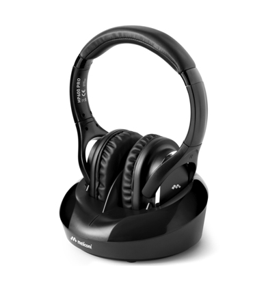 [497313] Meliconi HP600 PRO over-ear TV Hoofdtelefoon draadloos 100m met laadstation Zwart