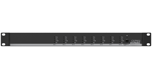 [CEP803] Audac - CEP803 -Octo kanaal 4 Ohm versterker   8 x 30W   70/100V  
