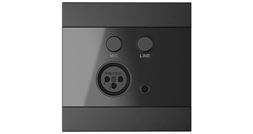 [WP205/B] ARES5A wandpaneel - Microfoon- en lijningang - 80 x 80 mm - WP205/B