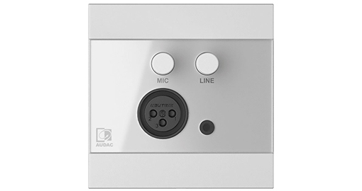 [WP205/W] ARES5A wandpaneel - Microfoon- en lijningang - 80 x 80 mm - WP205/W