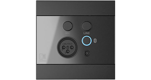 [WP225/B] Audac - WP225/B -Universeel wandpaneel   Microfoon-, lijn  & Bluetooth-ontvanger   80 x 80 mm 