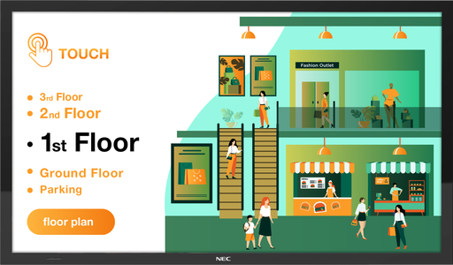 [60005080] Écran tactile professionnel Sharp/NEC M491 PCAP MultiSync 49" 4K 500 nits capacitif 24h/24 et 7j/7