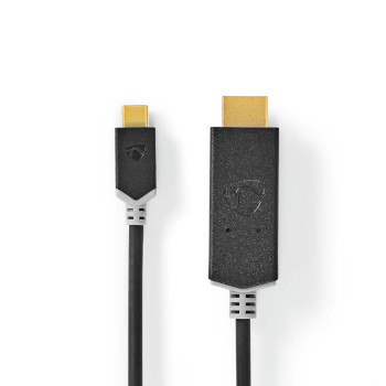[CCBW64655AT20] Adaptateur USB 3.2 Gen 1 Nedis CCBW64655AT20 USB-C - HDMI 4K à 60 Hz 2 m Plaqué or Noir