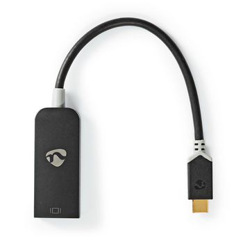 [CCBW64352AT02] Adaptateur USB 3.2 Gen 1 Nedis CCBW64352AT02 | USB-C - DisplayPort femelle 8K à 30 Hz 20 cm, plaqué or, noir