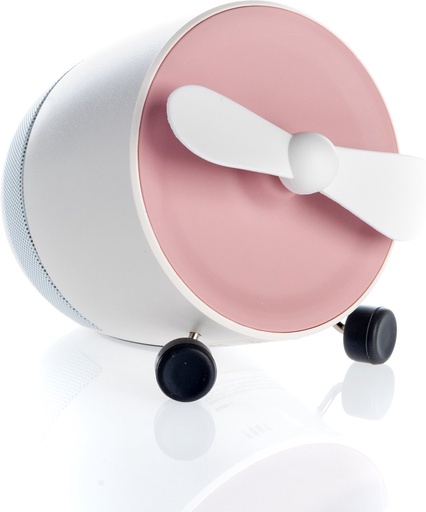 [103998] Pallo Pout POUT-00201RB Haut-parleur Bluetooth portable avec mini ventilateur Rose