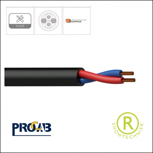 [BLS225/1] Câble haut-parleur Procab BLS225/1 2x 2,5 mm² 100 m Noir