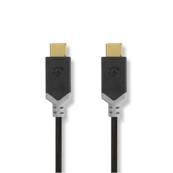 [CCBW64700AT20] Nedis CCBW64700AT20 USB 3.2 Gen 1 Cable USB-C 60 W 4K@60Hz 5 Gbps Gold-plated 2m Black