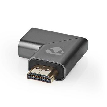 [CVTB34903GY] Adaptateur HDMI 2.0 Nedis CVTB34903GY HDMI - HDMI femelle plaqué or, coudé à gauche, gris