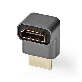 [CVTB34902GY] Adaptateur HDMI 2.0 Nedis CVTB34902GY HDMI - HDMI femelle plaqué or, coudé à 270°, gris
