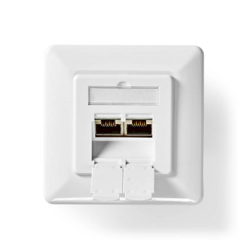 [CCBW89200IV] Nedis CCBW89200IV Netwerk Wanddoos Inbouw 2 poorten CAT6 Verguld Wit 
