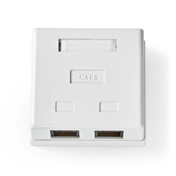 [CCGP89110WT] Nedis CCGP89110WT Network Surface Mount Wall Box 2 Ports UTP CAT6 Gold Plated White