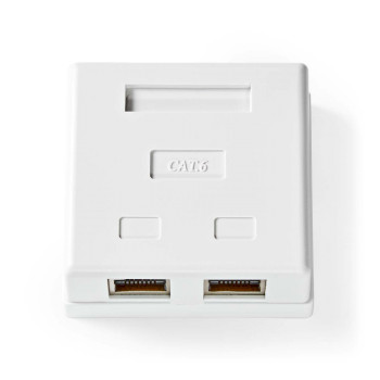[CCGP89130WT] Nedis CCGP89130WT Netwerk Opbouw Wanddoos 2 poorten STP CAT6 Verguld Wit 