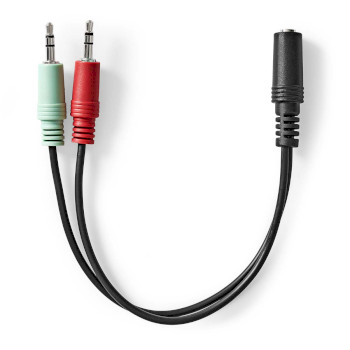 [CAGB22160BK02] Nedis CAGB22160BK02 Stereo Audio Cable 3.5 mm Jack Female - 2x 3.5 mm Jack Male 20cm Black