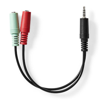 [CAGB22150BK02] Nedis CAGB22150BK02 Stereo Audio Cable 3.5 mm Jack Male - 2x 3.5 mm Jack Female 20cm Black
