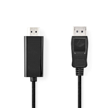 [CCGB37100BK10] Nedis CCGB37100BK10 DisplayPort Cable DisplayPort - HDMI 4K@30Hz Nickel-plated 1m Black