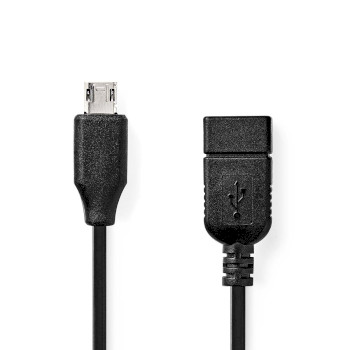 [CCGB60515BK02] Nedis CCGB60515BK02 USB 2.0 Micro-B Adapter USB Micro-B - USB-A Female 480 Mbps 20cm Black