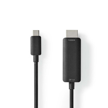 [CCGB64655BK20] Nedis CCGB64655BK20 USB 3.2 Gen 1 Adapter USB-C - HDMI 4K@60Hz 2m Nickel-plated Black