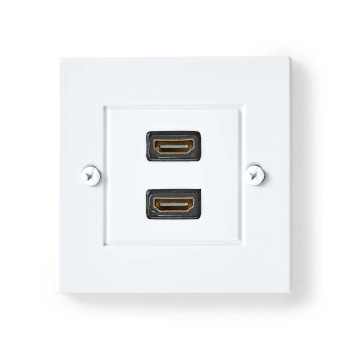 [CVGP34955WT] Nedis CVGP34955WT HDMI 2.0 Wall Socket 2 Port 4K@60Hz 18 Gbps Gold-plated White